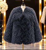 Mongolian lamb fur Poncho