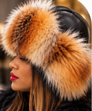 Redfox Fur and Leather Trapper Hat