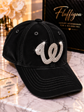 Fitted Cap - The W - Black w/silver bling