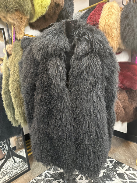 Mongolian lamb fur Poncho