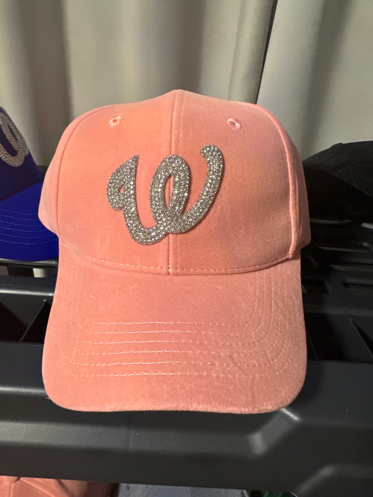 Fitted cap - W - Soft Pink w/silver bling