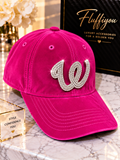 Fitted  Cap - W - Hot Pink w/silver bling