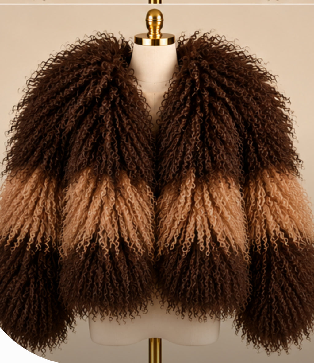 Mongolian Lamb Fur Coat - to the Waist - Custom colors