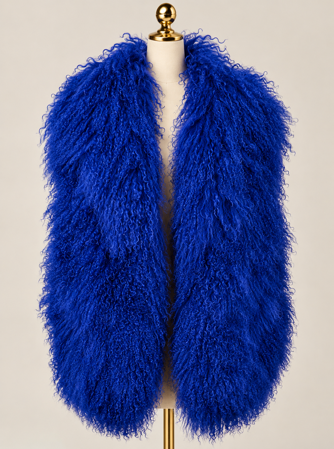 Mongolian Lamb Fur Long Vest w/collar