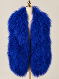 Mongolian Lamb Fur Long Vest w/collar