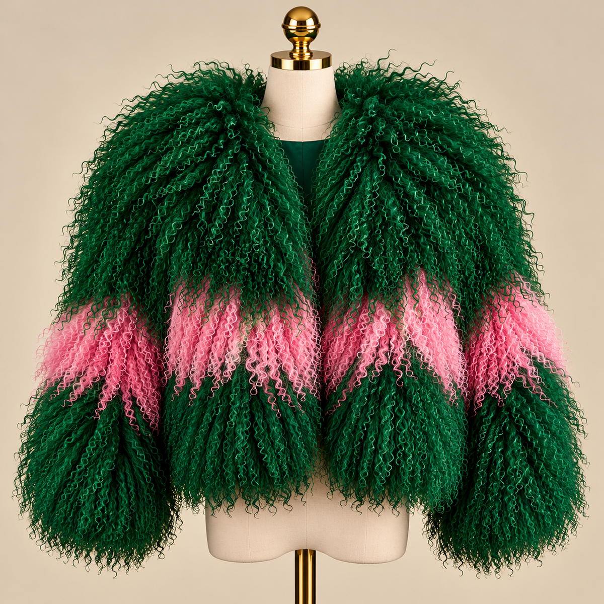 Mongolian Lamb Fur Coat - to the Waist - Custom colors