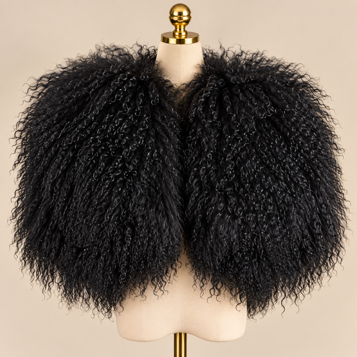Mongolian Lamb Fur - Crop Vest (3row)