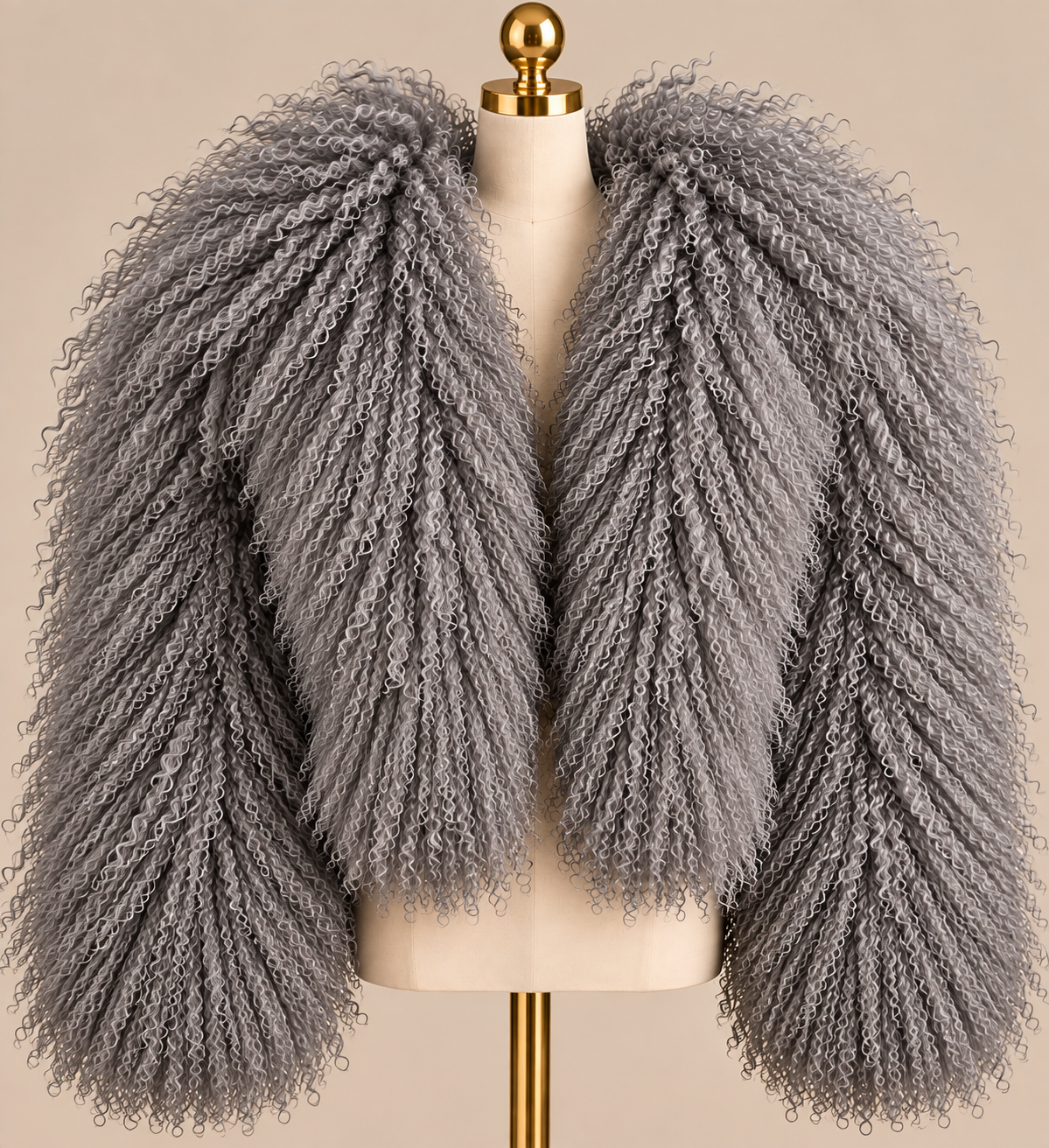 Mongolian Lamb Fur Coat - to the Waist