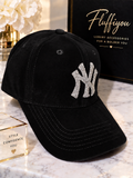 Fitted cap - NY - Black w/silver bling
