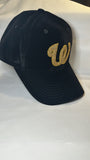Fitted Cap - W - Black w/Gold bling