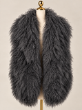 Mongolian Lamb Fur Long Vest w/collar