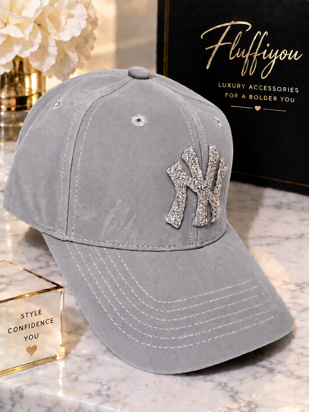 Fitted Cap -NY - Grey