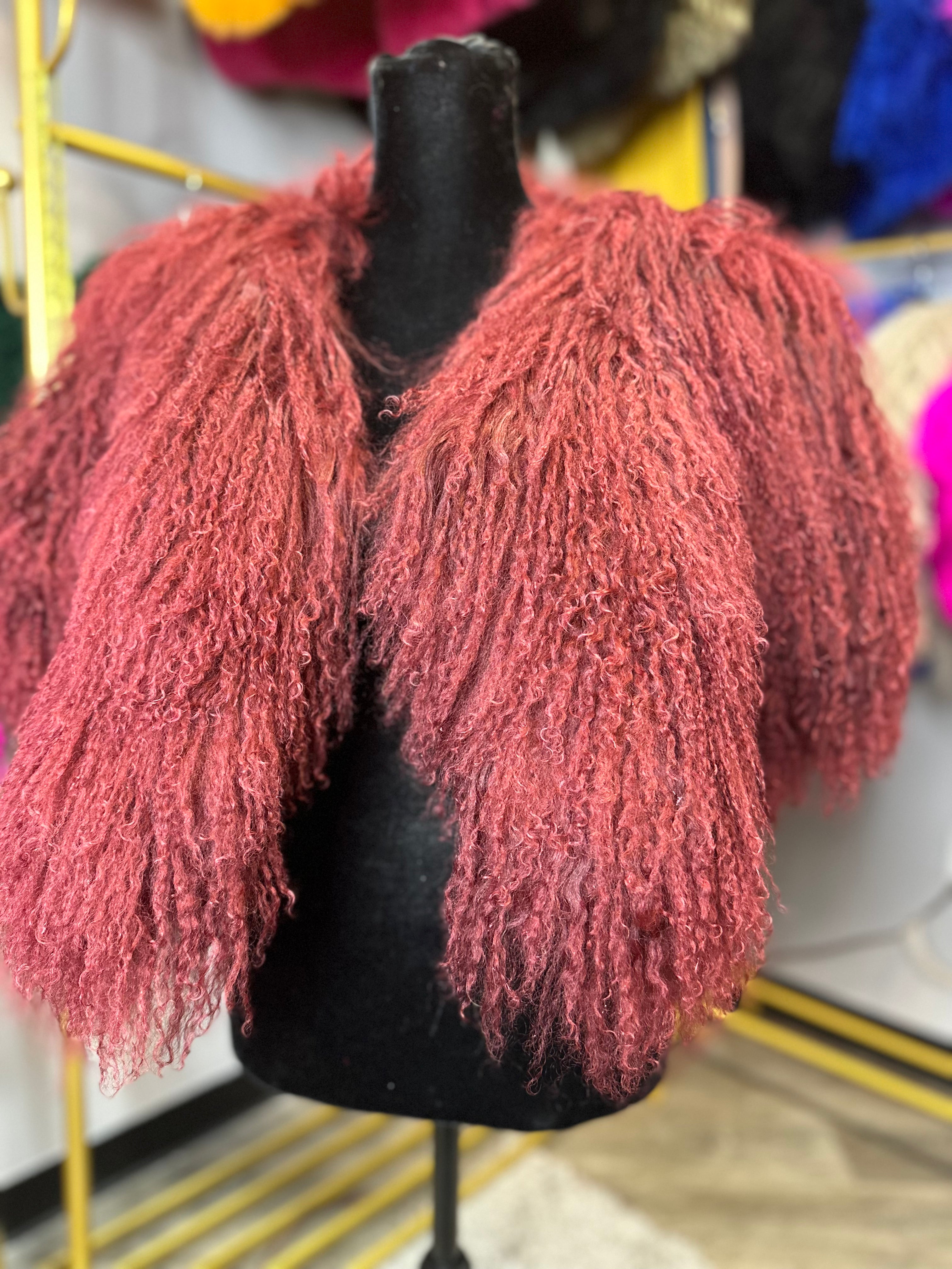 Mongolian Lamb Fur - Crop Vest (3row)