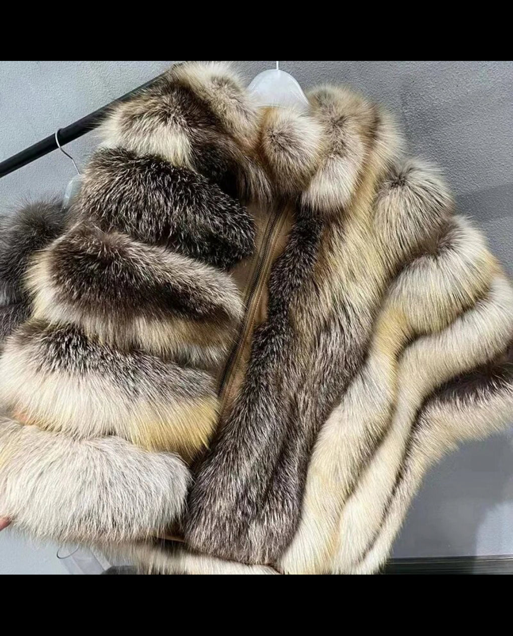 Fur Poncho w/zipper-Regular size Fit