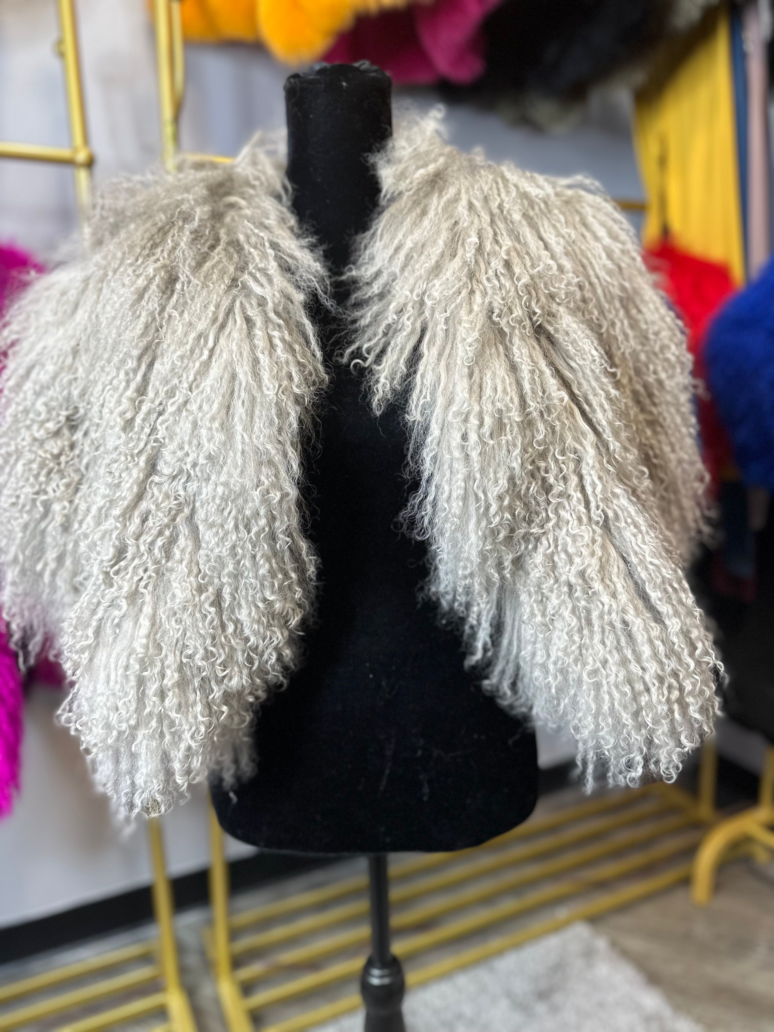 Mongolian Lamb Fur - Crop Vest (3row)