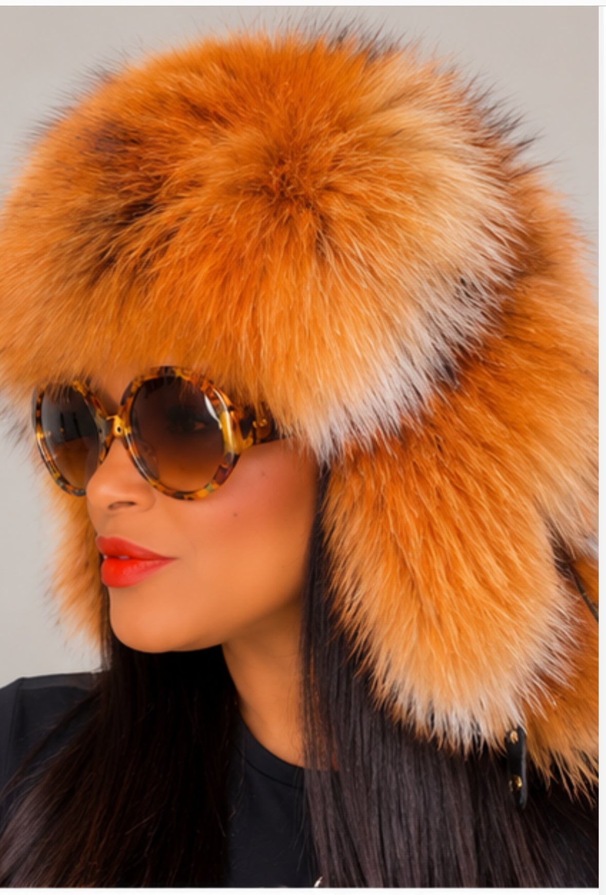 Redfox Fur Jumbo Full  Helmet Hat