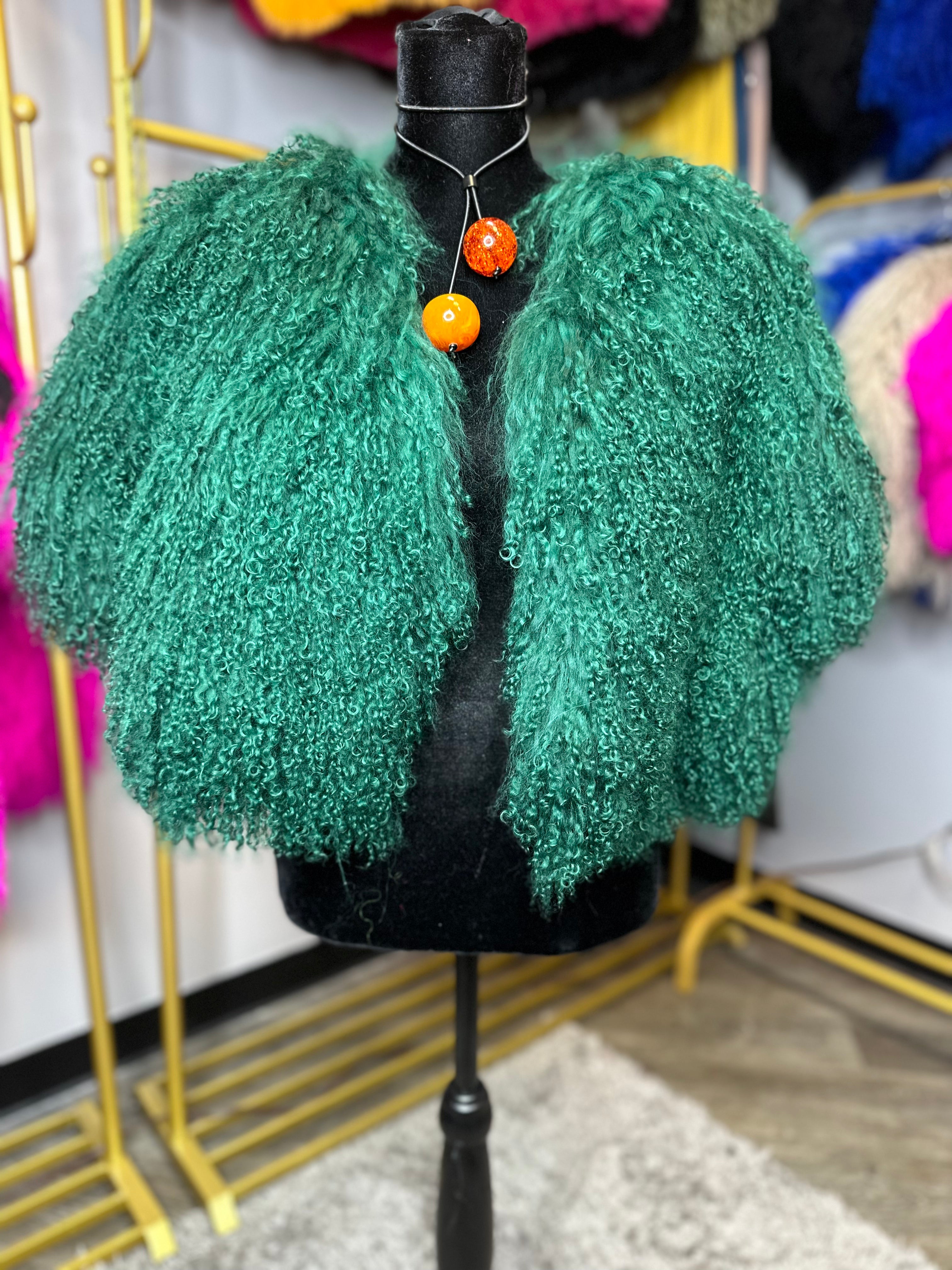 Mongolian Lamb Fur - Crop Vest (3row)