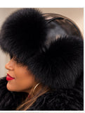 Fox Fur and Leather Trapper Hat