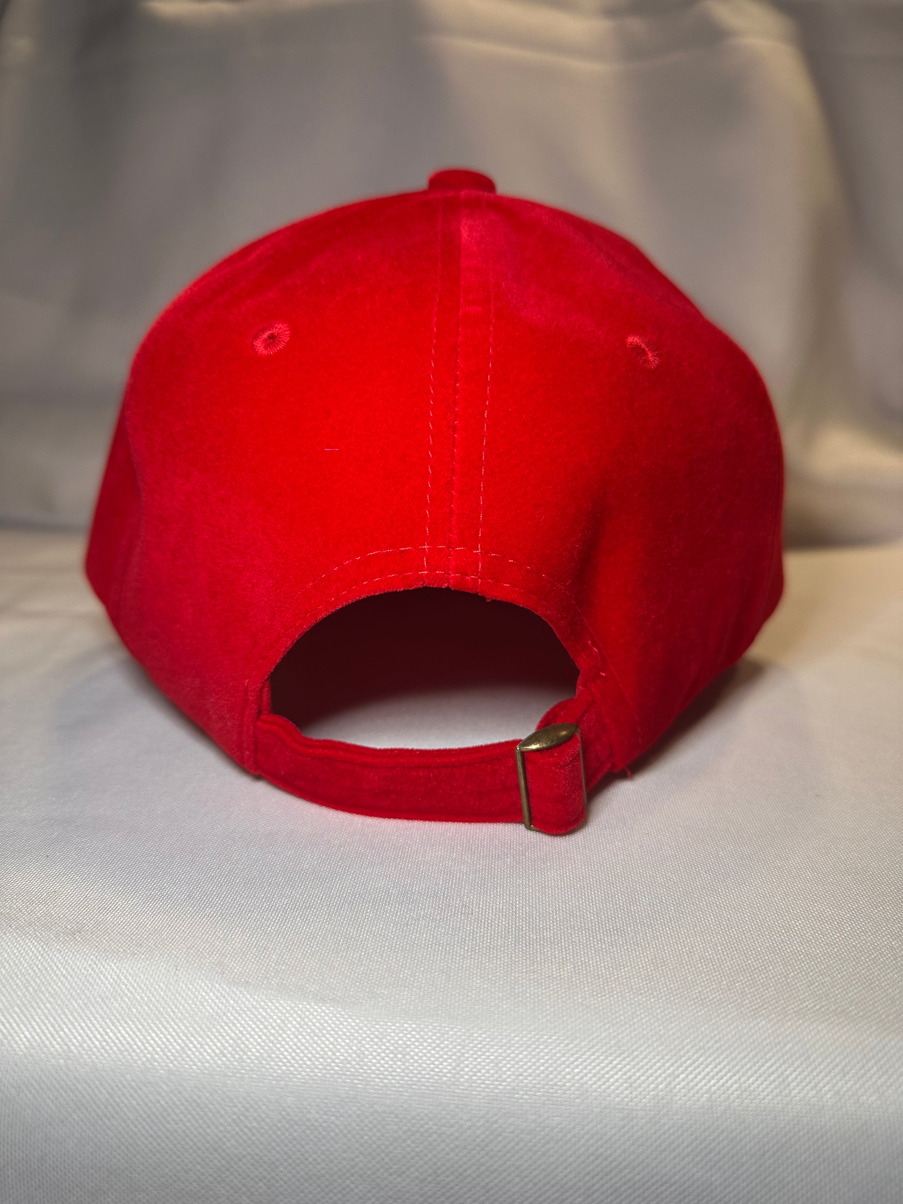 Fitted Cap - W - Red w/silver bling