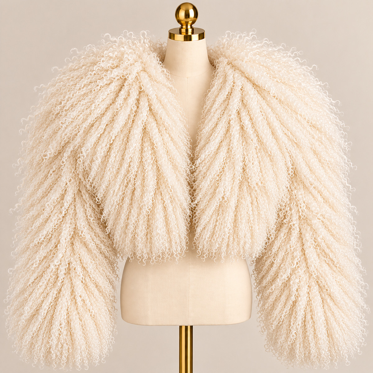Mongolian Lamb Fur Crop Coat ( 3 row)