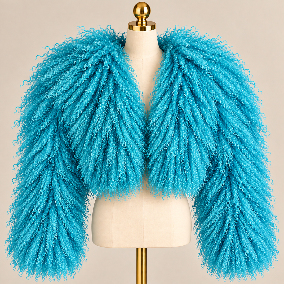 Mongolian Lamb Fur Crop Coat ( 3 row)