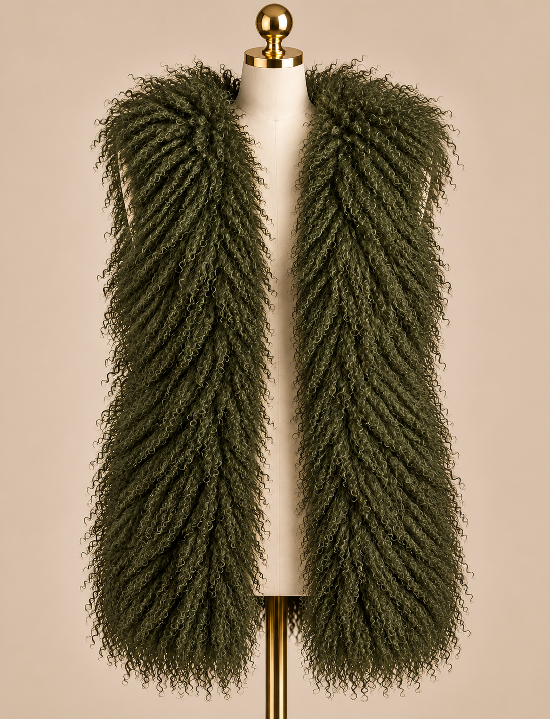 Mongolian Lamb Fur Vest - No Collar