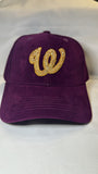 Fitted Cap - W - purple w/gold bling