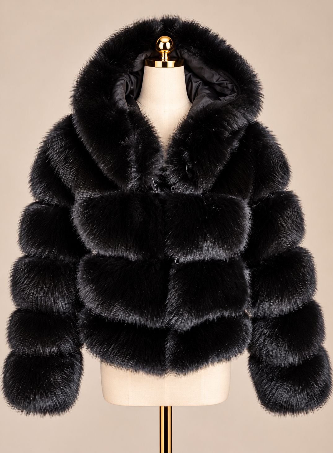 Fox fur - Coat to Waist w/Hood