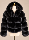 Fox fur - Coat to Waist w/Hood