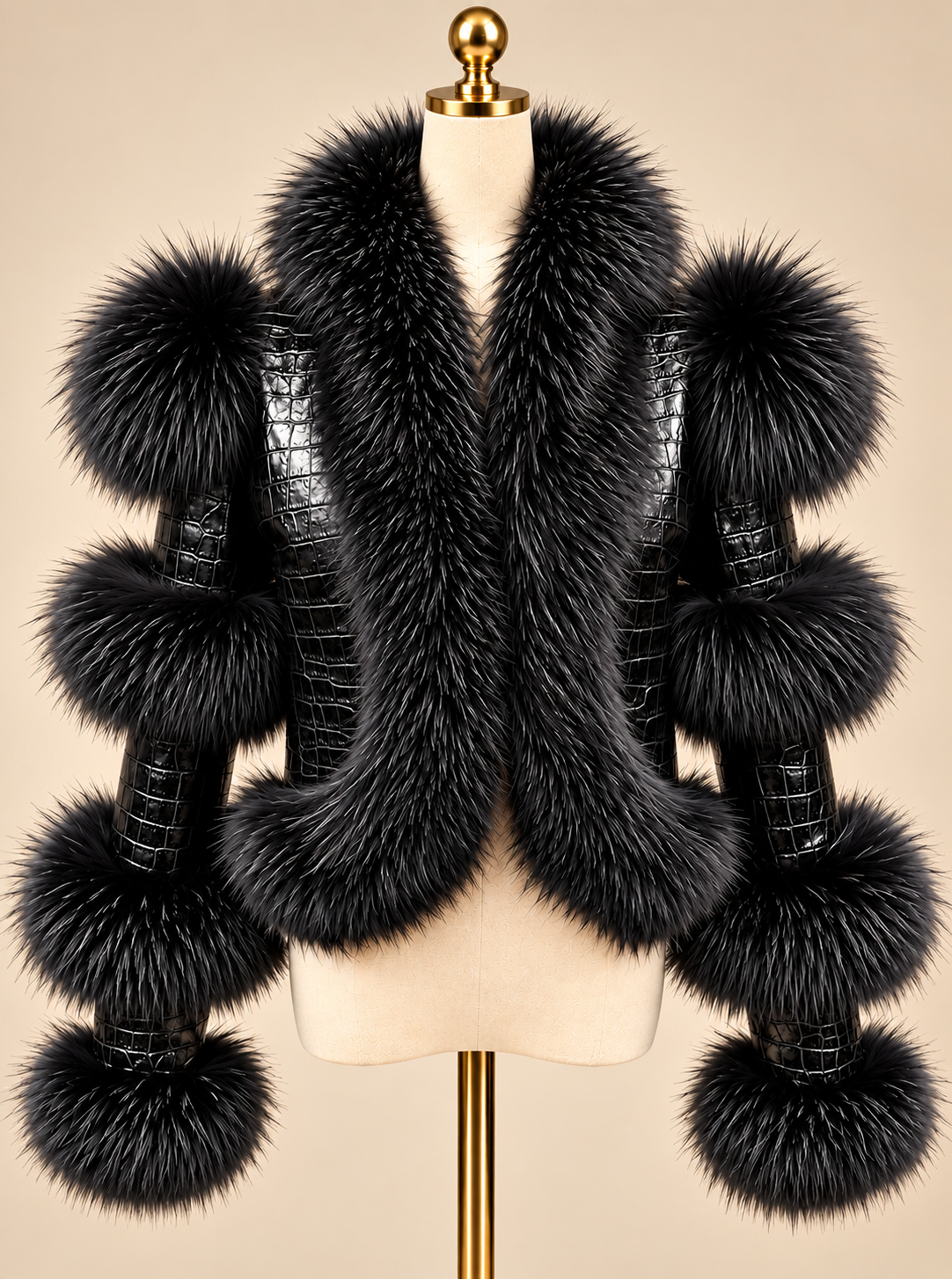 Black Love  Leather /Fur Jacket