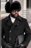 Fox Fur Jumbo Full Helmet Hat - Black