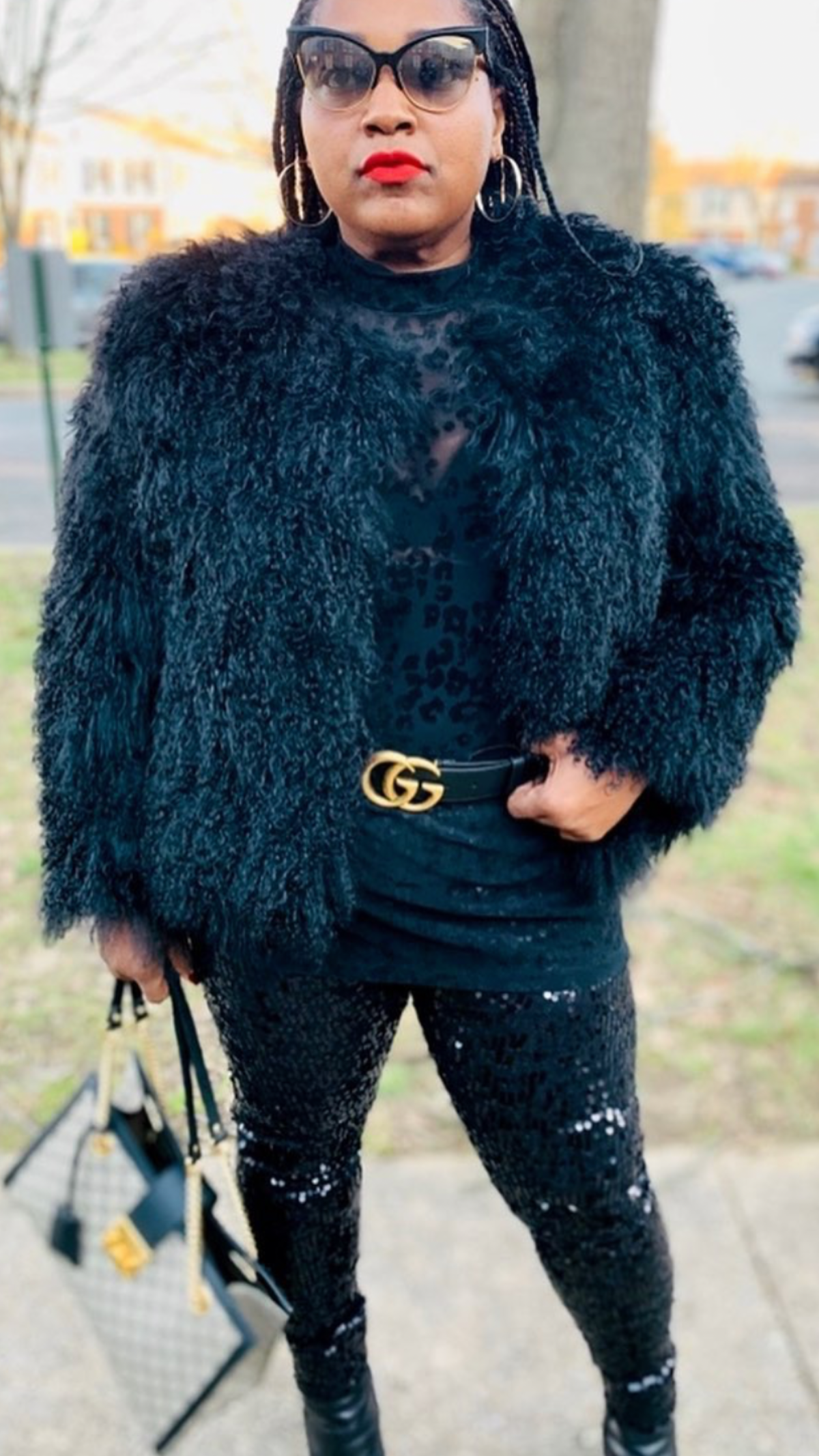 Mongolian Lamb Fur Coat - to the Waist