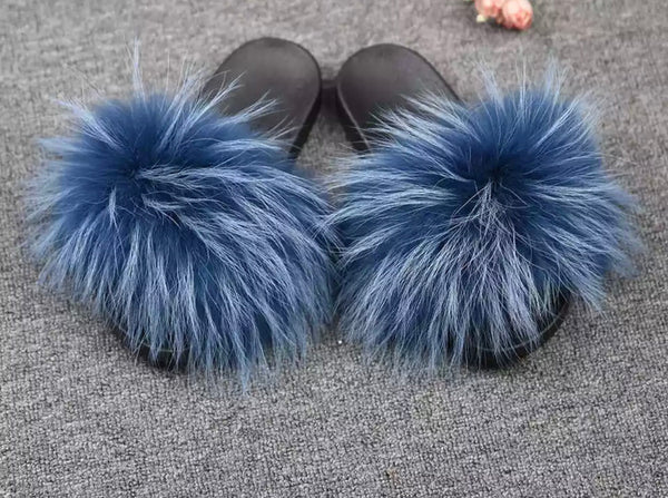 Blue Denim  - Raccoon Fur