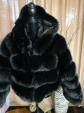 Fox fur - Coat to Waist w/Hood